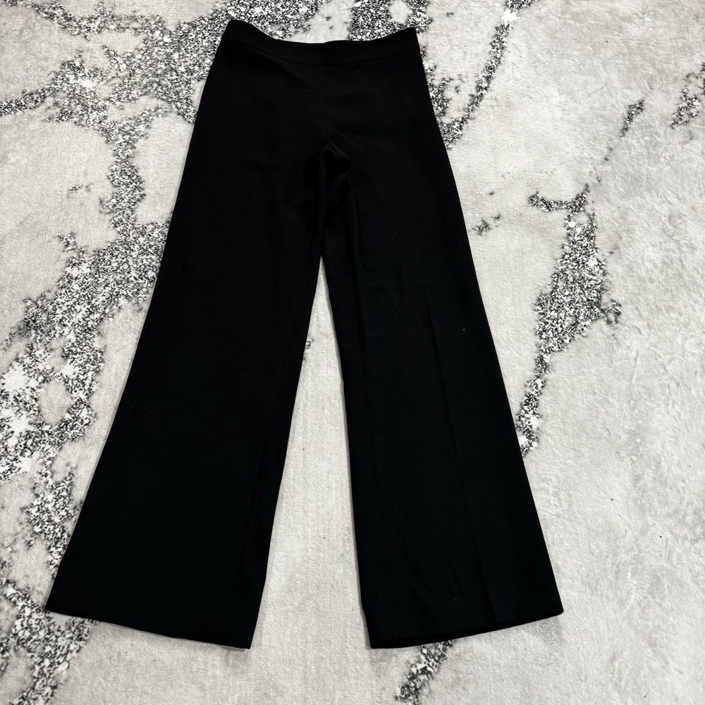 Zara Women's Size M Black High Waist Wide Leg Flare Pants Trousers Minimalist